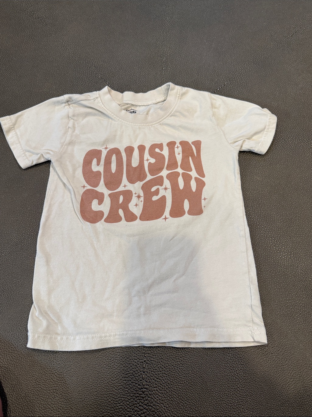 Gerber Cream Tee With Dusty Pink 'Cousin Crew' Graphic